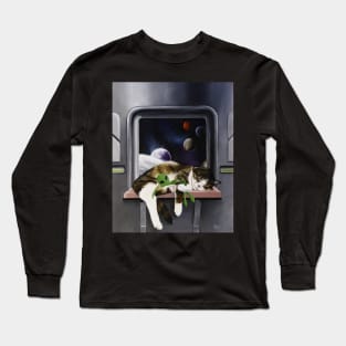 Spaceship Cat Long Sleeve T-Shirt